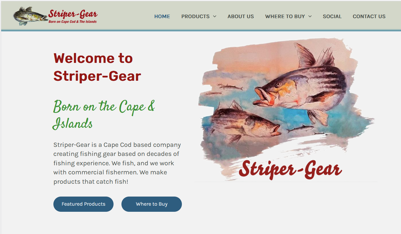 Screenshot of www.striper-gear.com
